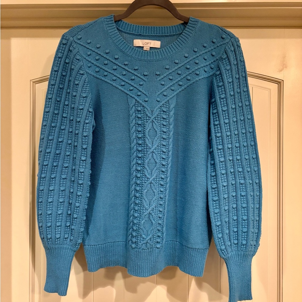 LOFT Popcorn Blue Pullover Small